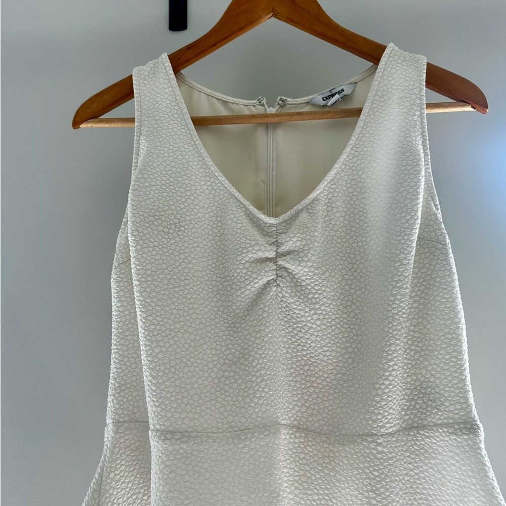 White Textured Sleeveless Top